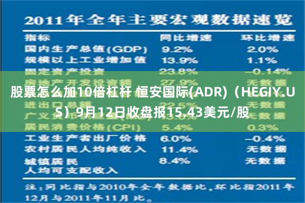 股票怎么加10倍杠杆 恒安国际(ADR)（HEGIY.US）9月12日收盘报15.43美元/股