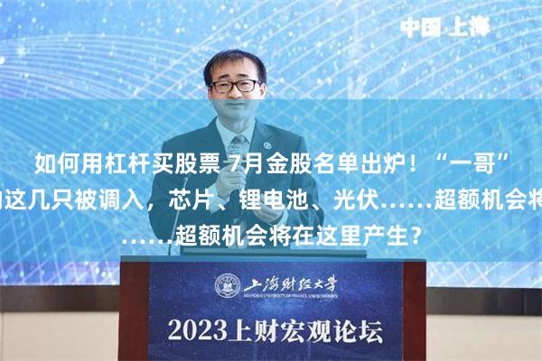 如何用杠杆买股票 7月金股名单出炉！“一哥”王亚伟看上的这几只被调入，芯片、锂电池、光伏……超额机会将在这里产生？
