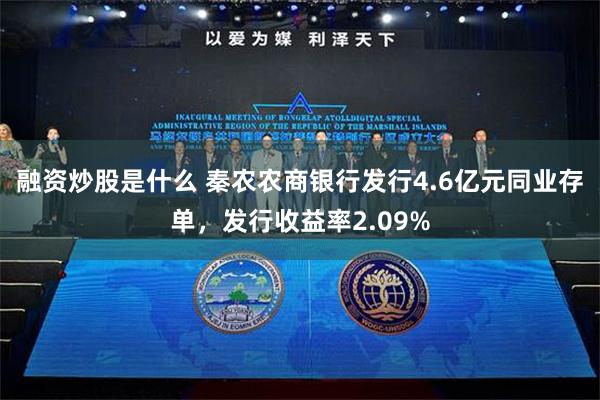 融资炒股是什么 秦农农商银行发行4.6亿元同业存单，发行收益率2.09%