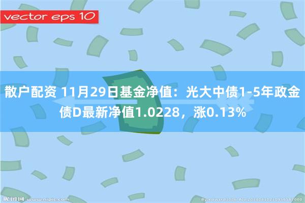 散户配资 11月29日基金净值：光大中债1-5年政金债D最新净值1.0228，涨0.13%