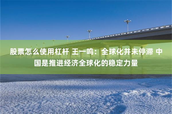 股票怎么使用杠杆 王一鸣：全球化并未停滞 中国是推进经济全球化的稳定力量